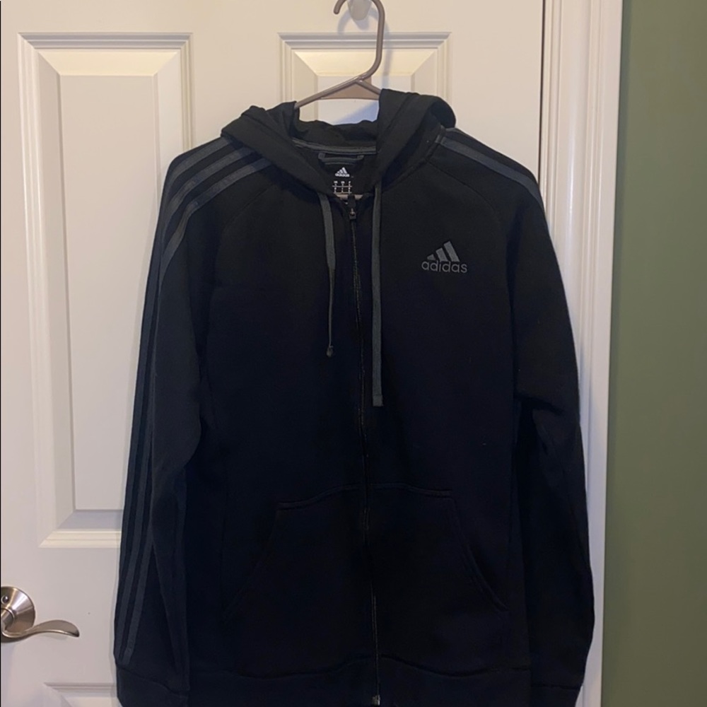 ADIDAS Black Zipper Jacket Hoodie